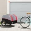 Remorcă de marfă pentru biciclete, negru și roșu, 45 kg, fier