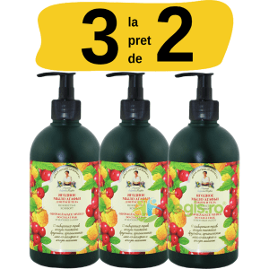 Pachet Sapun Lichid Delicat pentru Maini si Corp cu Fructe de Padure 500ml (3 la pret de 2)
