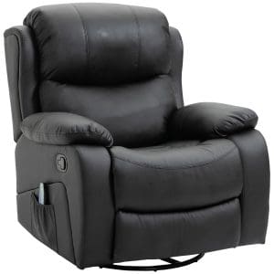 HOMCOM Fotoliu Relax cu 8 Puncte de Masaj si Telecomanda, Fotoliu Rabatabil cu Suport pentru Picioare, 97x92X104cm Negru | Aosom RO