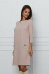 Rochie Dy Fashion roz cu buzunare
