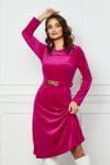 Rochie Larisa fucsia cu accesoriu metalic in talie