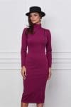 Rochie Moze magenta cu fermoar pe bust