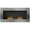 Semineu pe Bioetanol incalzitor Realizat din Inox cu 2 Arzătoare, aparat de incalzire ecologic 110x54x14cm HOMCOM | Aosom RO