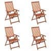 Scaune grădină rabatabile, 4 buc., lemn masiv acacia