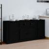 Servante, 3 piese, negru, lemn prelucrat