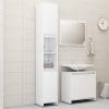 Set mobilier de baie, 3 piese, alb extralucios, lemn prelucrat