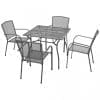 Set mobilier de exterior, 5 piese, antracit, oțel