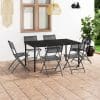Set mobilier de exterior, 7 piese, oțel