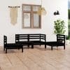 Set mobilier de grădină, 4 piese, negru, lemn masiv de pin
