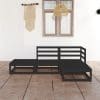 Set mobilier de grădină, 4 piese, negru, lemn masiv de pin
