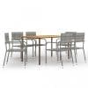 Set mobilier de grădină, 7 piese, antracit, poliratan