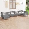 Set mobilier de grădină, 7 piese, gri, lemn masiv de pin