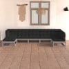 Set mobilier de grădină cu perne, 7 piese, lemn masiv de pin