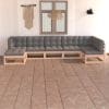 Set mobilier de grădină cu perne, 7 piese, lemn masiv de pin