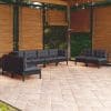 Set mobilier de grădină cu perne, 8 piese, lemn masiv de pin