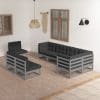 Set mobilier de grădină cu perne, 8 piese, lemn masiv de pin