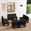 Set mobilier grădină cu perne, 9 piese, lemn masiv pin