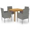 Set mobilier pentru grădină, 5 piese, gri