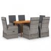 Set mobilier pentru grădină, 7 piese, gri