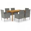 Set mobilier pentru grădină, 7 piese, gri