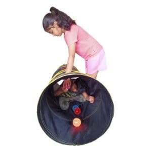 Set tunel pop-up și 5 mingi luminoase pentru activități senzoriale