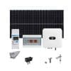 Sistem fotovoltaic 5 kW, invertor monofazat Hibrid WiFi si 12 panouri Canadian Solar, 120 celule, 455 W, pe structura de metal