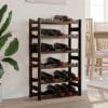 Suport sticle de vin, 30 sticle, negru, lemn masiv de pin