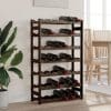 Suport sticle de vin, 42 sticle, negru, lemn masiv de pin