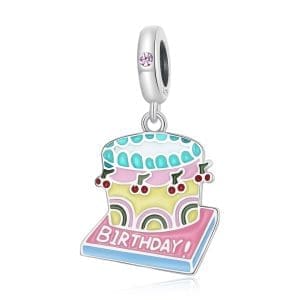 Talisman din argint Cherry Cake Birthday