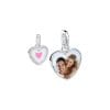 Pandantiv din argint Custom Photo Crystal Pink Heart