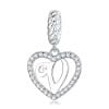 Talisman din argint Heart Letter V