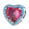 Talisman din argint Je t’Aime Crystal Heart