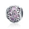 Talisman din argint Opalescent Pink Stars