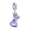 Talisman din argint Purple Butterfly Heart