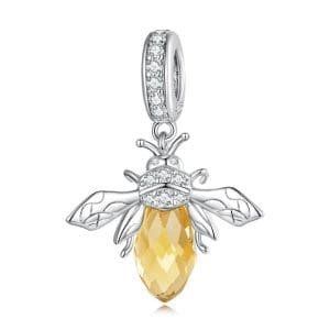 Talisman din argint Yellow Crystal Bee