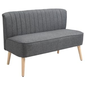 HomCom canapea textila, fara cotiere, 117×56.5x77cm, gri | Aosom Ro