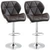 Set 2 scaune bar rotative, inaltime reglabila, Suport pentru picioare, maro 51,5×57,5×93-114,5cm HOMCOM | Aosom RO