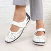 Pantofi alb/bleumarin usori Mironela