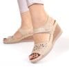 Sandale bej cu platforma Letitia