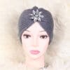 Turban cu floare gri Hatice