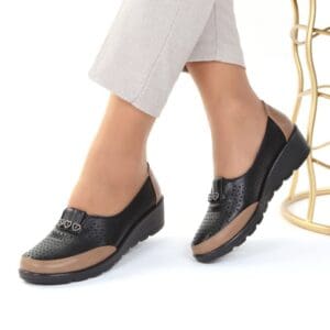 Pantofi negru cu maro usori Fayara