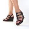 Sandale negre cu platforma Ysa