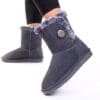 Cizme tip UGG piele intoarsa naturala gri Tina