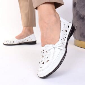 Pantofi albi comozi Ester