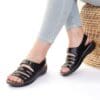 Sandale piele ecologica negre Helga